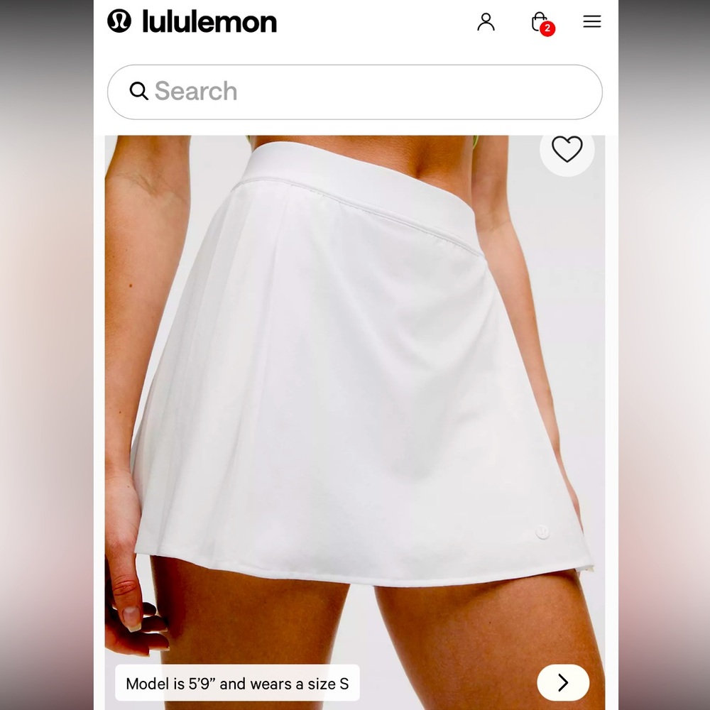 Lululemon White Athletic Skirt sz 4 NWOT